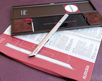 AURORA Thesi Design クロームボールペン、ヴィンテージボールペン