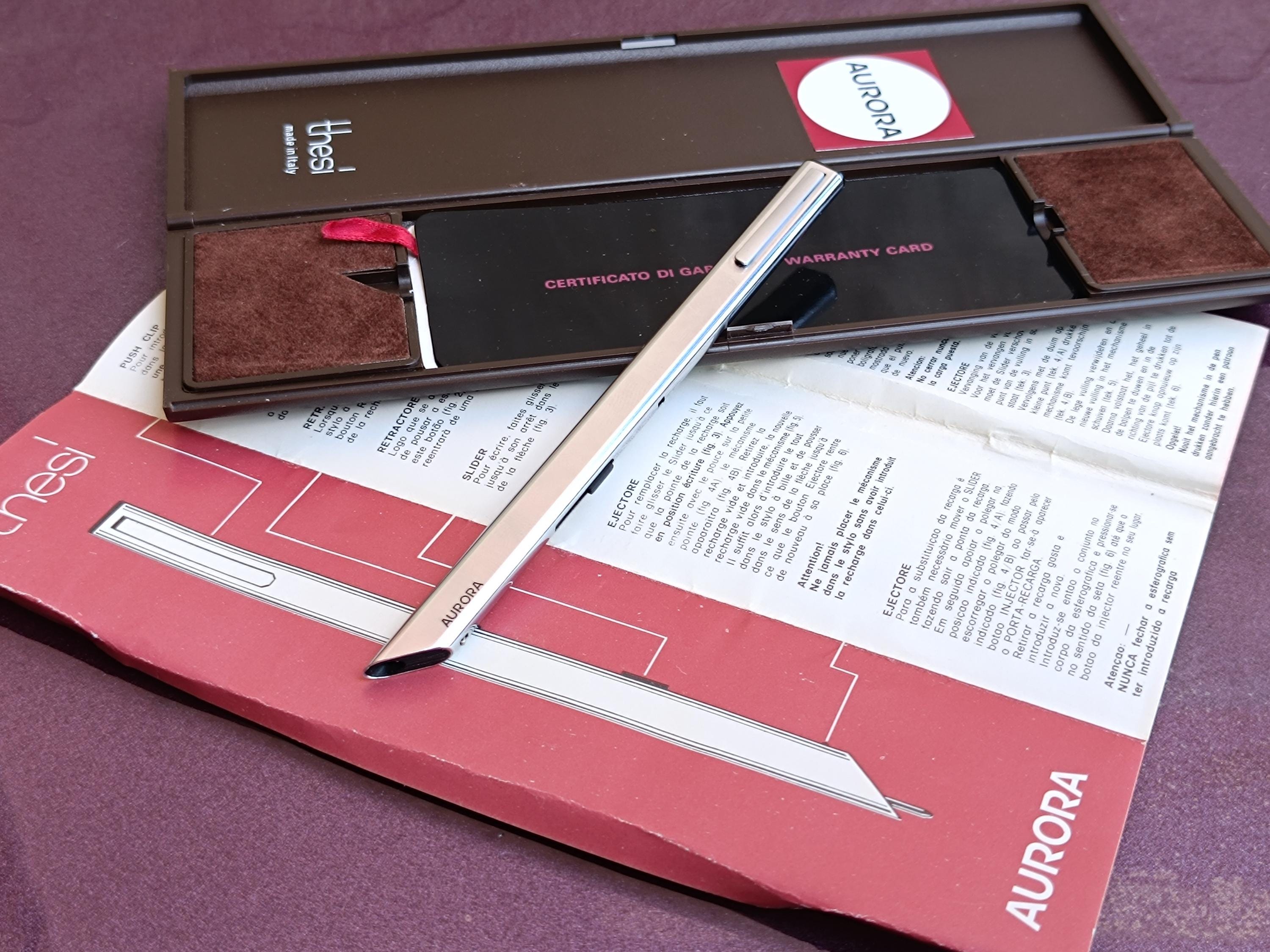 AURORA Thesi Design Chrome Ballpoint Pen, Vintage Ballpoint Pen