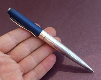 Vintage Hermes Self-balancing Ballpoint Pen, Sterling Silver Plate