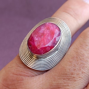 925 Silver Ruby Ring, Ruby Silver Ring Silver, Silver Ruby Ring, Vintage Ring, Antique Silver Ring, Retro Ring, Vintage Ruby Ring