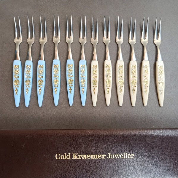 Vintage Skewers Gold Plated 24k, Gold Kraemer Juwelier, Old Set 12 Skewers, Canape Skewers, Old Skewers, Antique Skewers, Skewers Inox 18