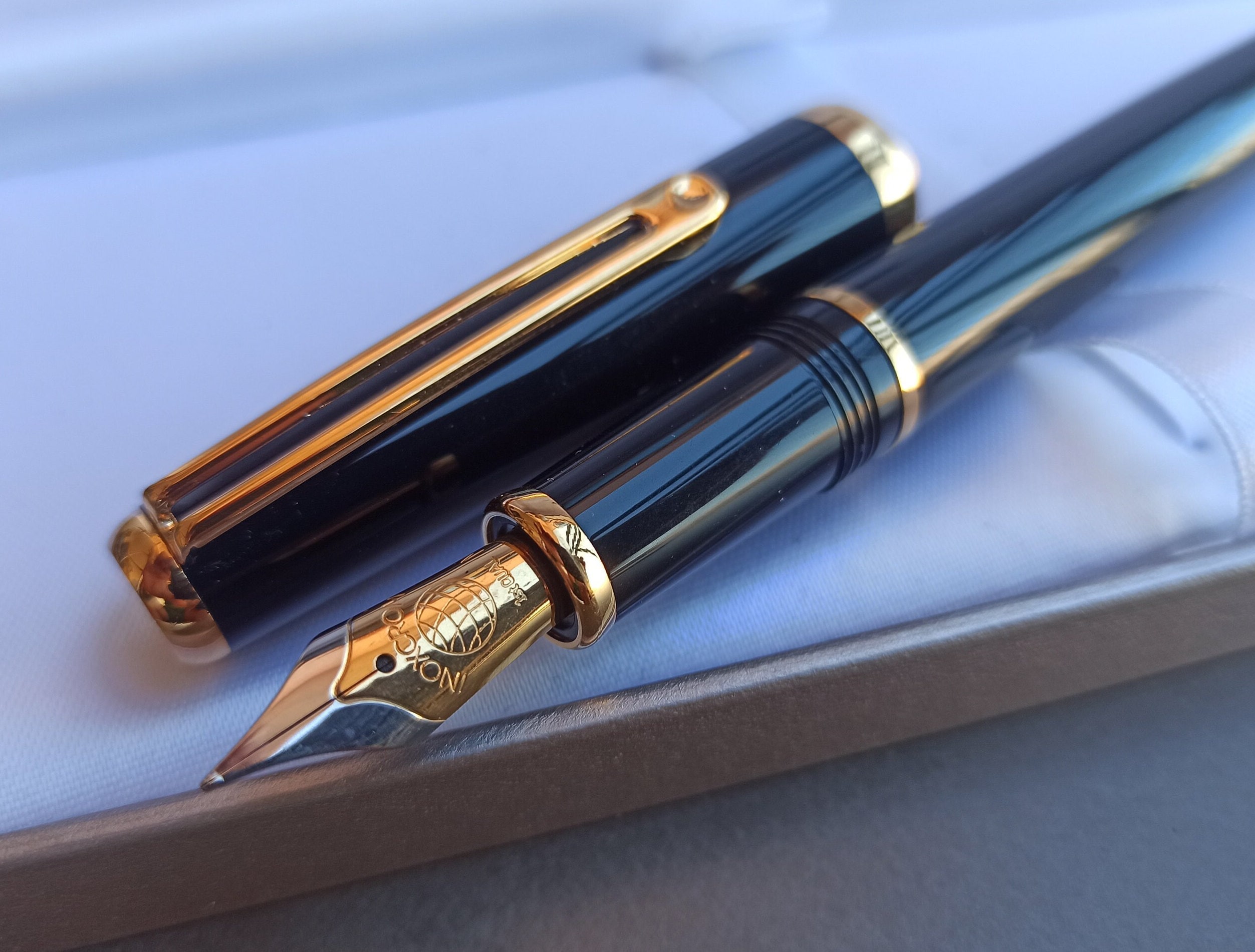 Stylo Plume INOXCROM Atlantic - Acier Brossé Argenté - Neuf Jamais Encré