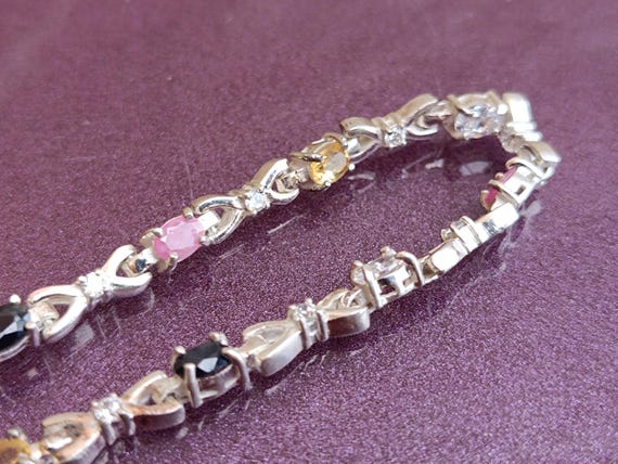 925 Silver Emerald, Ruby, Sapphire, Rose Quartz, … - image 5