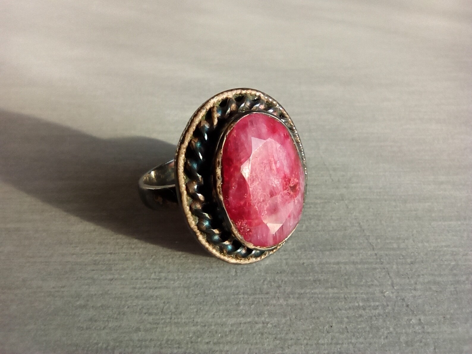 Ruby Ring 925 Sterling Silver Silver Ruby Ring Vintage Etsy