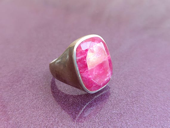 925 Silver Ruby Ring, Ruby Silver Ring Silver, Si… - image 8
