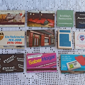 Set Of 11 MATCHBOX 1980, Antique Matches, Various Design, Made in Spain, Antique Style, Old Matches, Match Holder, Vintage Matches
