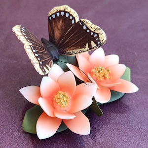 ROYAL KENT Butterfly Porcelain Figure, Handmade Butterfly Figurine, Porcelain Butterfly, Butterfly Figurine, Ceramic Butterfly, Taiwan