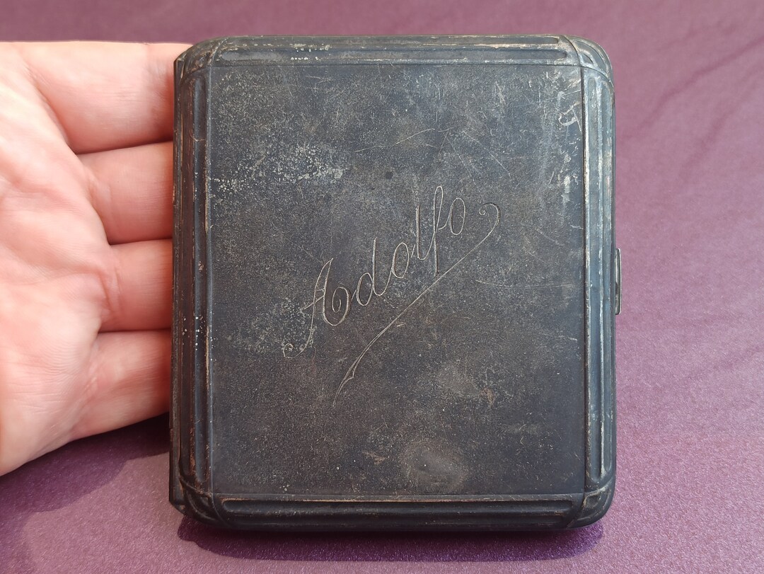 1920 Silver Cigarette Case, Vintage Silver Cigarette Box, Antique