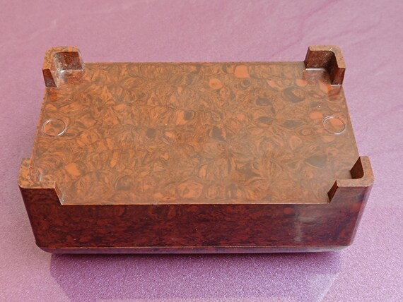 1930 RARE Bakelite Box, Maroon Bakelite Box, Vintage Bakelite Box