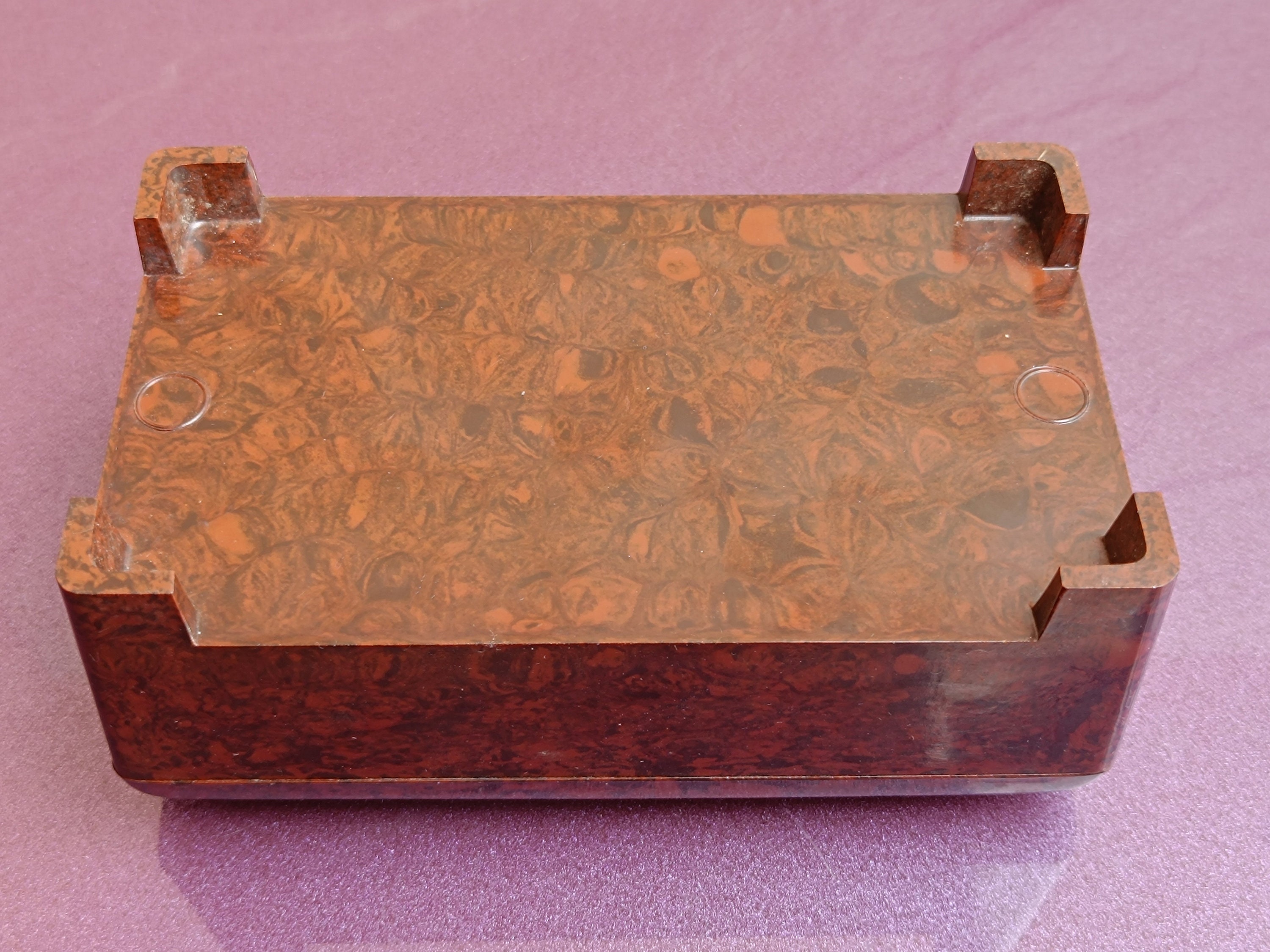 1930 RARE Bakelite Box, Maroon Bakelite Box, Vintage Bakelite Box