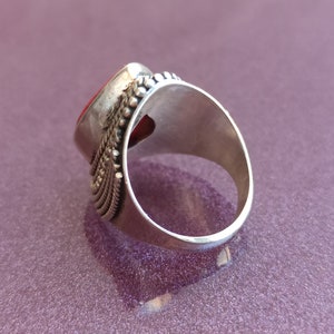 Ruby 925 Silver Ring, Ruby Silver Ring Silver, Silver Ruby Ring, Vintage Ring, Antique Silver Ring, Retro Ring, Vintage Ruby Ring image 4