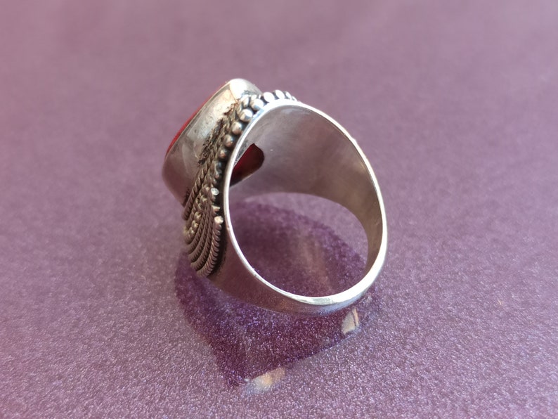 Ruby 925 Silver Ring, Ruby Silver Ring Silver, Silver Ruby Ring, Vintage Ring, Antique Silver Ring, Retro Ring, Vintage Ruby Ring image 4