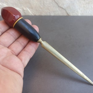 Abrecartas antiguo, Abrecartas vintage español, Cuchillo abrecartas de bronce, Cuchillo de bronce antiguo Agotado