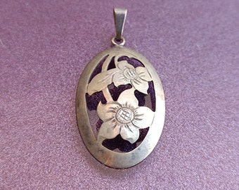 1960 Silber 835 TEKA von Theodor Klotz, 835 Silber Blumen Anhänger, Silber Blumen Anhänger, Antik Silber Anhänger, handgemachte Blumen Brosche