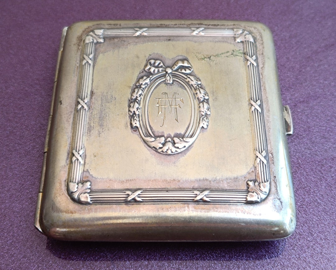 800 Silver Cigarette Case, Vintage Silver Cigarette Box, Antique Cigarette  Case, Retro Silver Cigarette Case
