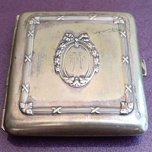 Portasigarette in argento 800 del 1900, scatola per sigarette in argento vintage, portasigarette antico, portasigarette in argento retrò