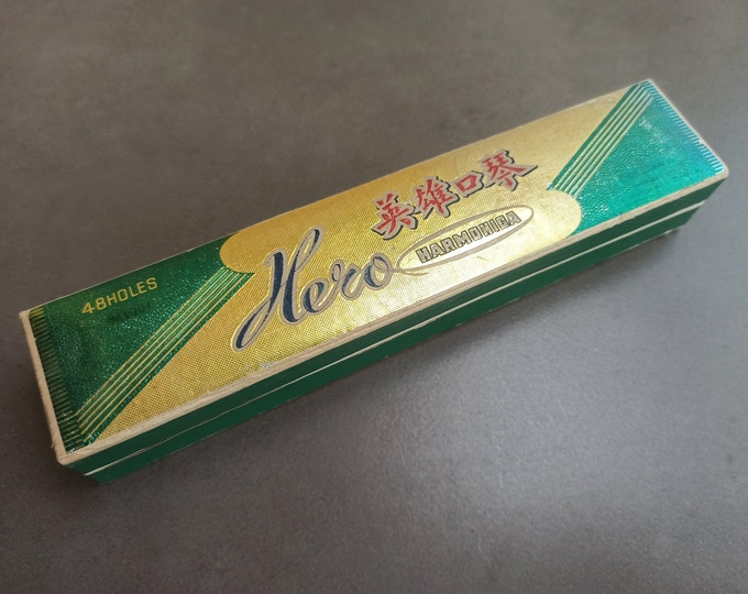 Harmonica HERO 48 Holes, Vintage Harmonica in Original Box, Blessing