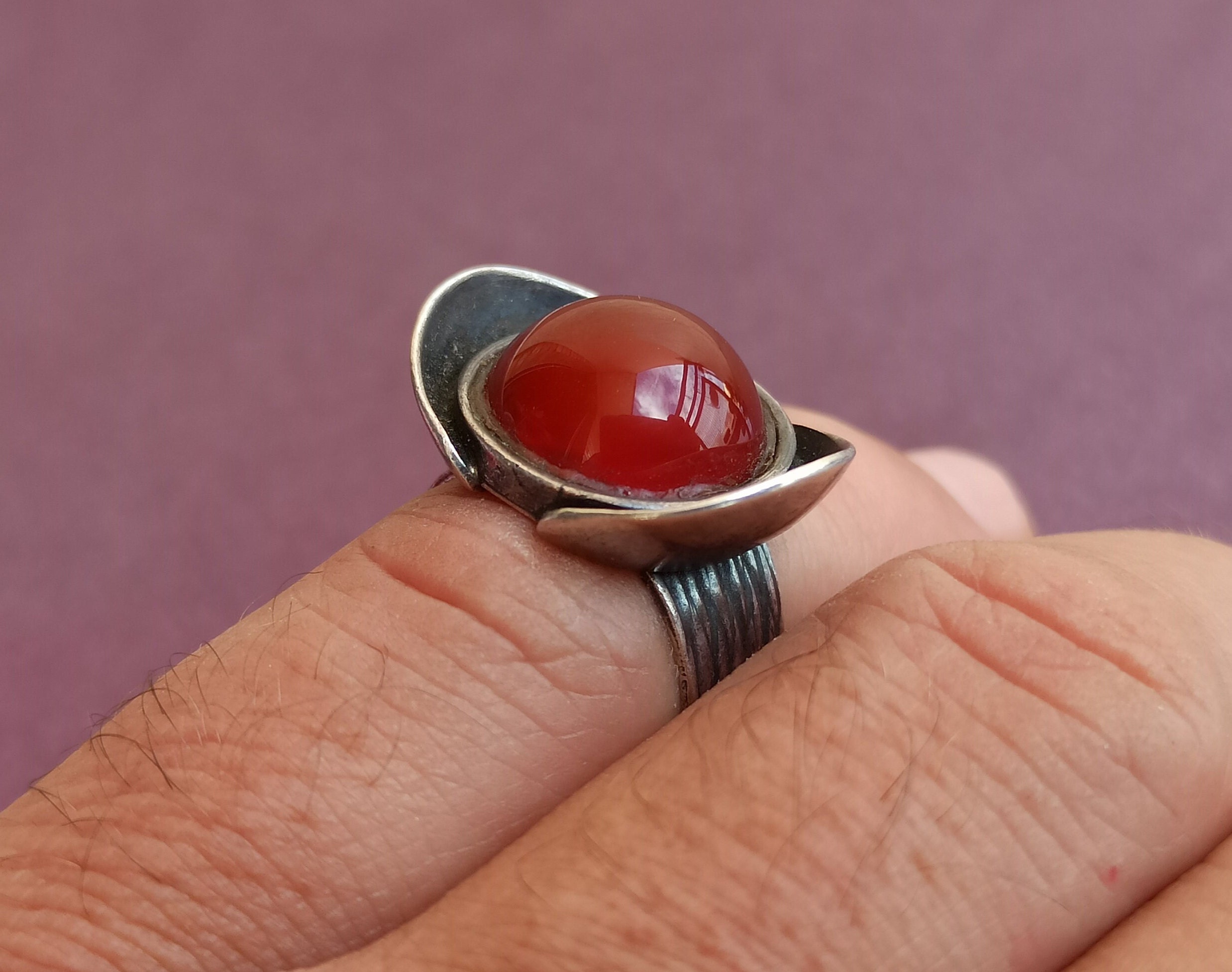 中古品【Silver カーネリアン】リング☆14号☆