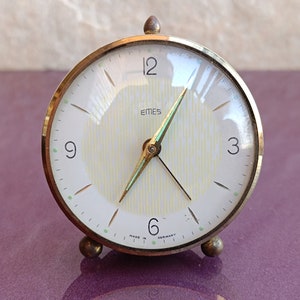 1940-50s EMES Germany Vintage Alarm Clock With Mechanical Mechanism, Retro Alarm Clock, Old Mechanical Watch, Retro Mechanical Clock