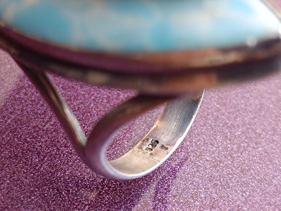 925 Silver Larimar Ring, Larimar Ring, Vintage La… - image 10