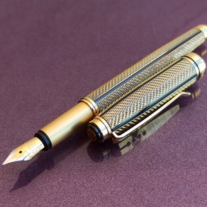 VACCARO Füllfederhalter, Gold gefüllter Füllfederhalter, Vintage Füllfederhalter, Füllfederhalter, antiker Stift, Iridiumspitze, Deutschland Füllfederhalter