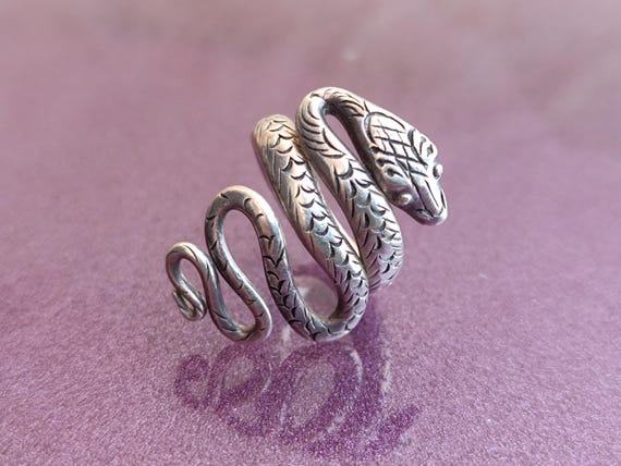 925 Silver Snake Ring – Adjustable Serpent Design… - image 7