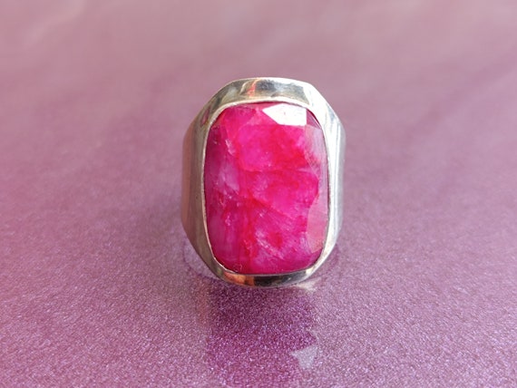 Ruby 925 Silver Ring, Ruby Silver Ring Silver, Si… - image 2