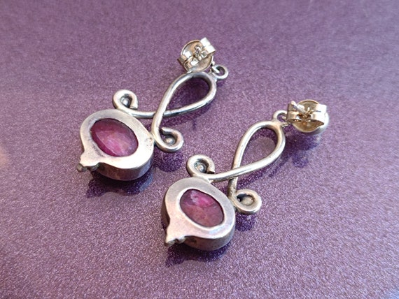 Ruby 925 Silver Earrings, Ruby Silver Earrings, S… - image 6