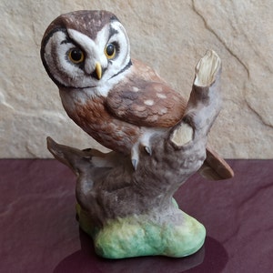Boreal Owl, Porcelain Owl Figurine, Owl Statuette, Collectible Birds, Owl Collection, Vintage Bird, Retro Owl Collection, Antique Owl Figure