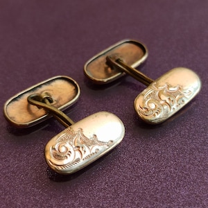 1950 Gold Filled Cufflinks, Flowers Cufflinks, Collectible Cufflinks, Gold Filled Cuff Links, Antique Cuff Links, Handmade Cufflinks