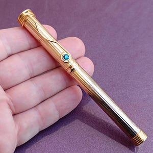 VACCARO Swarovski Stone Fountain Pen, Gold Filled Fountain Pen, Vintage Fountain Pen, Fountain Pen, Iridium Point, Ink Pen