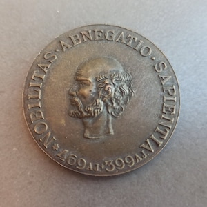 1896 SOCRATES Astronomo ROCHE Medal, Nobilitas, Abnegatio, Sapientia, 469 AJ 399 A, Antique Medal