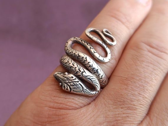 925 Silver Snake Ring – Adjustable Serpent Design… - image 6