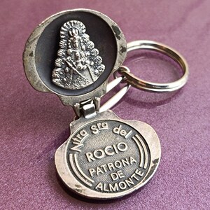 Prochaine Sra Del Rocio Patrona De Almonte, Porte-clés Lady Rocio en plaqué argent, Porte-clés Lady Rocio, Vierge Rocio, Religieuse Catholique Lady Rocio