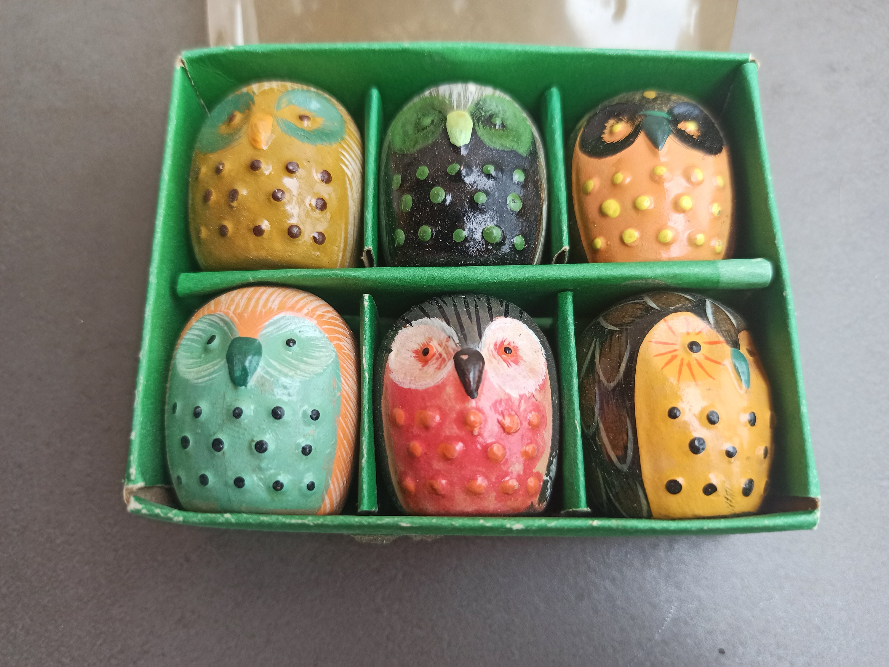 Set Owls Of Luck Lucky Owls Collection Set of 6 Owls Clay Etsy