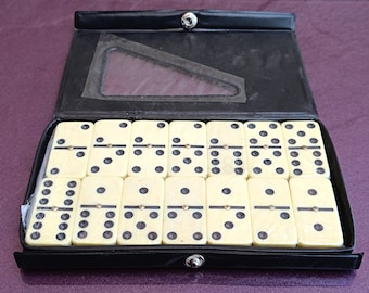 1980 Double Six Dominoes Brettspiel, hergestellt in Spanien, Domino, Vintage-Spiel, Dominospiel, Qualitätsplättchen, 28 Stück Dominosteine, Brettspiel