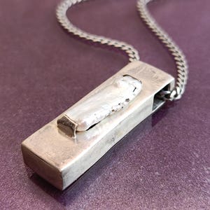 925 Silver Mother Of Pearl Pendant With Necklace, Silver Pendant, Italian Silver Jewellery, Antique Pendant, Vintage Pendant, Italy image 11