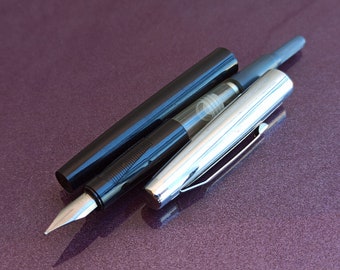 Pluma estilográfica vintage, pluma coleccionable, pluma de regalo, pluma estilográfica gris, pluma estilográfica retro, pluma antigua, pluma estilográfica antigua