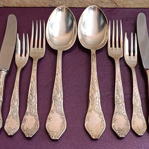 Solingen Silver Plated Cutlery Set, Romantic Dinner Cutlery, Vintage Cutlery, Rostfrei Cutlery, Antique Spoon, Knifes, Forks