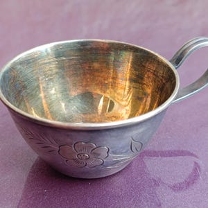 1900s IR 875 Silver Cup, Antique Silver Cup, Exclusive Silver Cup, 875 Silver, Vintage Silver Cup, Antique Silver, Silver Glass