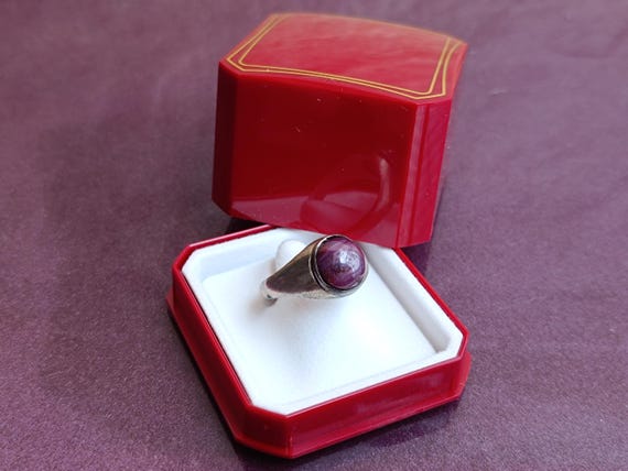 925 Silver Star Ruby Ring, Ruby Silver Ring, Star… - image 11