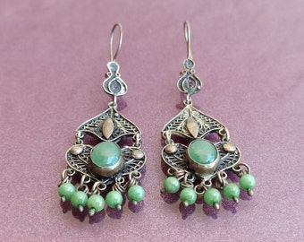 Emerald 925 Silver Earrings, Emerald Silver Earrings, Healing Stone, Emerald Earrings, Healing Crystal, Gemstone Authentic, Chakra Stone