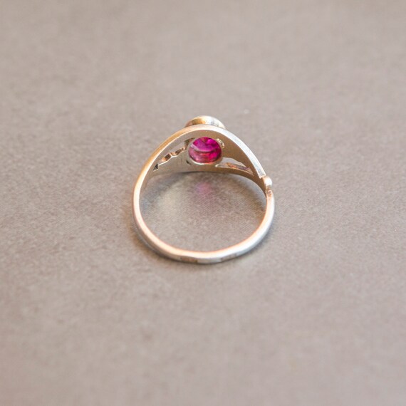 Silver Soviet Ruby Ring 875, Red Ruby Silver Ring… - image 7