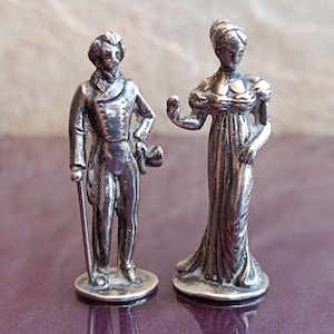 1930s 915 Silver Lady and Gentleman Figures, Silver Figurine, Lady Figurine, Gentleman Statuette, Vintage Silver, Birthday Gift, 915 Silver