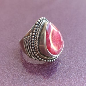 Ruby 925 Silver Ring, Ruby Silver Ring Silver, Silver Ruby Ring, Vintage Ring, Antique Silver Ring, Retro Ring, Vintage Ruby Ring image 7