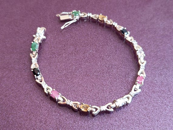 925 Silver Emerald, Ruby, Sapphire, Rose Quartz, … - image 9