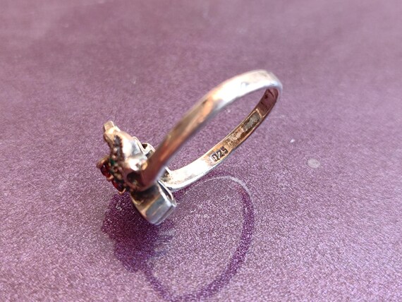 925 Silver Multistones Ring, Silver Malachite Rin… - image 5