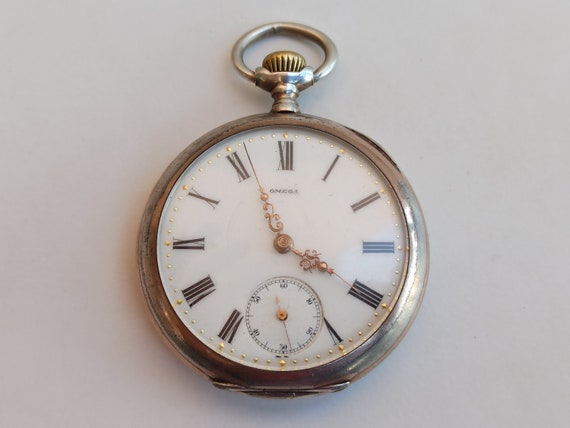 1900 OMEGA Mechanical Silver Watch, Silver Pocket… - image 2