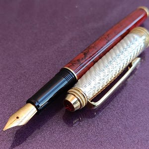 Vaccaro Füllfederhalter mit Swarovski-Steinen, Vaccaro Füllfederhalter, Vintage Füllfederhalter, Füllfederhalter, Iridiumspitze, Tintenstift, Retro Tintenstift