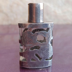 Antique Mexican Silver Perfume Bottle - Etsy